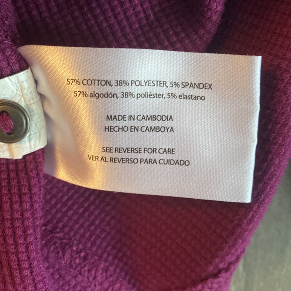 Eddie Bauer waffle knit Henley thermal - Picture 5 of 6